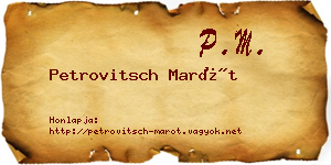 Petrovitsch Marót névjegykártya